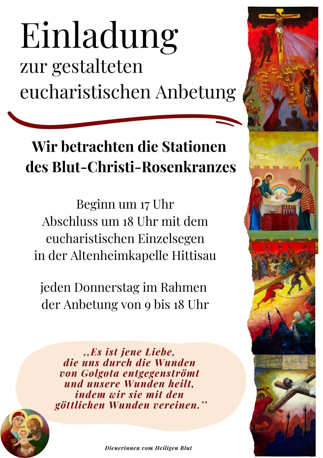 Anbetung mit Blut-Christi-Rosenkranz in Hittisau