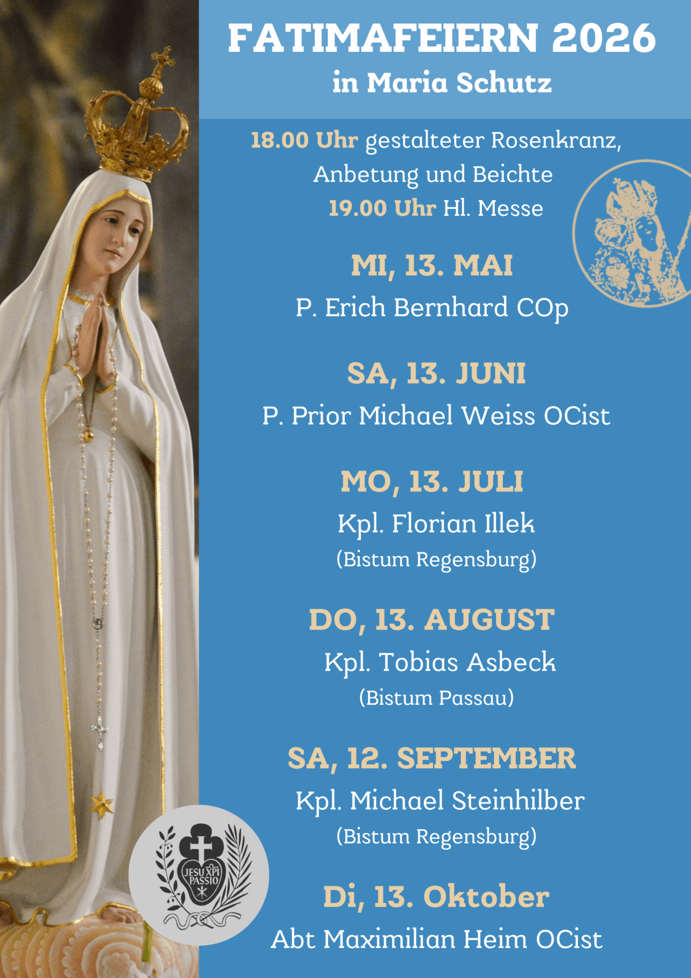 Fatimafeier mit Kpl. Florian Illek (Livestream)